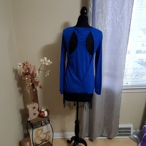 Women's sexy racer back long sleeve shirt.